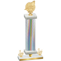 Premium Single Silver Carbon Fiber Third Place Swimming Trophy