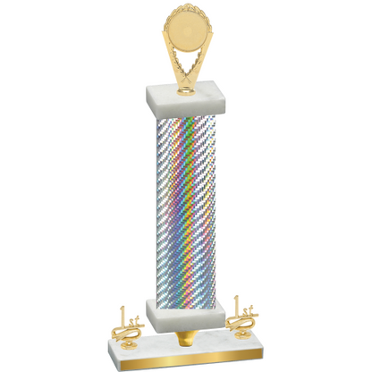 Premium Single Silver Carbon Fiber First Place Insert Trophy