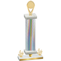 Premium Single Silver Carbon Fiber Fourth Place Insert Trophy