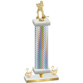 Premium Single Silver Carbon Fiber Second Place Hockey Trophy