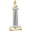 Premium Single Silver Carbon Fiber Third Place Hockey Trophy