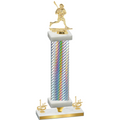Premium Single Silver Carbon Fiber First Place Lacrosse Trophy