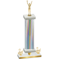 Premium Single Silver Carbon Fiber Second Place Victory Trophy