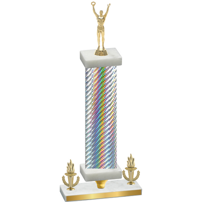 Premium Single Silver Carbon Fiber Victory Victory Trophy