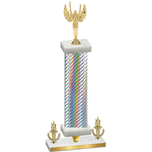 Premium Single Silver Carbon Fiber Victory Victory Trophy