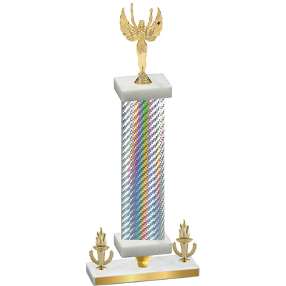 Premium Single Silver Carbon Fiber Victory Victory Trophy