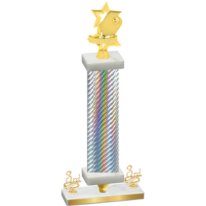 Premium Single Silver Carbon Fiber Third Place Pickleball Trophy