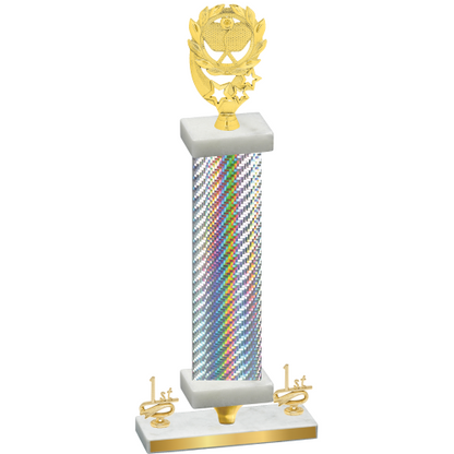 Premium Single Silver Carbon Fiber First Place Pickleball Trophy