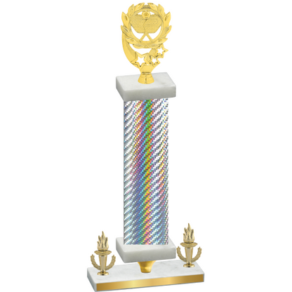 Premium Single Silver Carbon Fiber Victory Pickleball Trophy