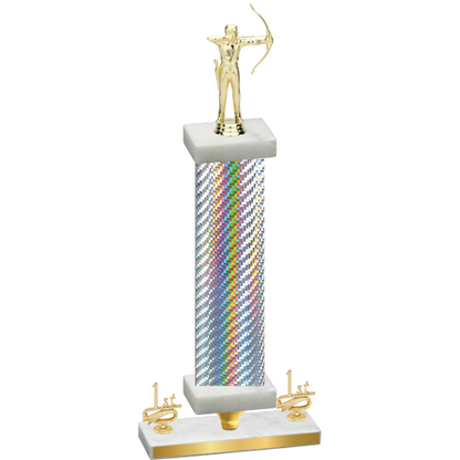 Premium Single Silver Carbon Fiber First Place Archery Trophy