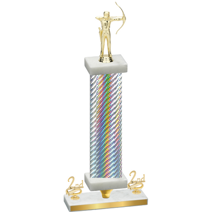 Premium Single Silver Carbon Fiber Second Place Archery Trophy