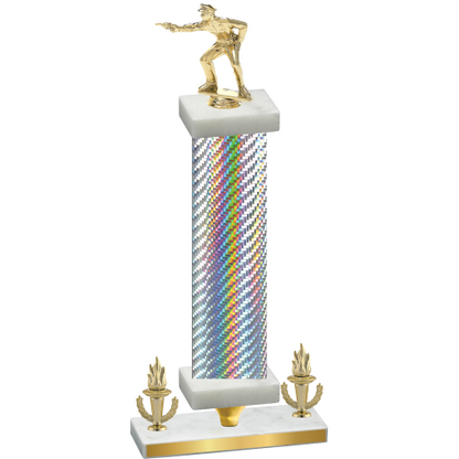 Premium Single Silver Carbon Fiber Victory Shooter Trophy