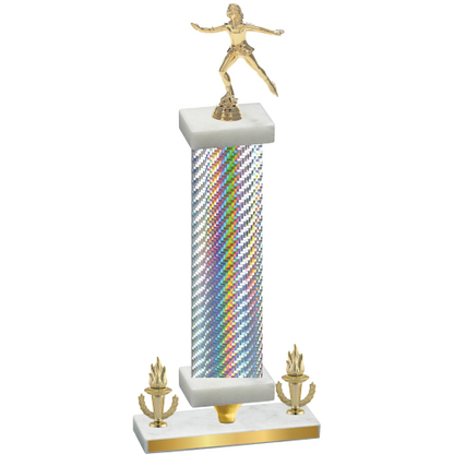 Premium Single Silver Carbon Fiber Victory Skater Trophy