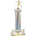 Premium Single Silver Carbon Fiber Year Skater Trophy