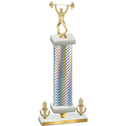 Premium Single Silver Carbon Fiber Victory Weights Trophy