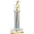 Premium Single Silver Carbon Fiber Fourth Place Flag Football Trophy