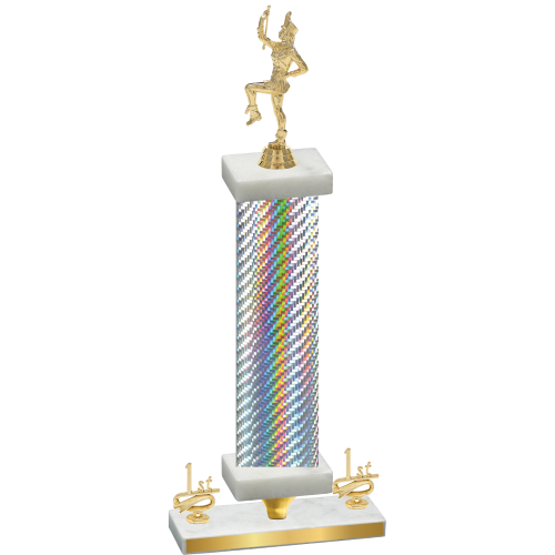 Premium Single Silver Carbon Fiber First Place Majorette Trophy