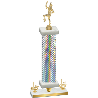 Premium Single Silver Carbon Fiber First Place Majorette Trophy