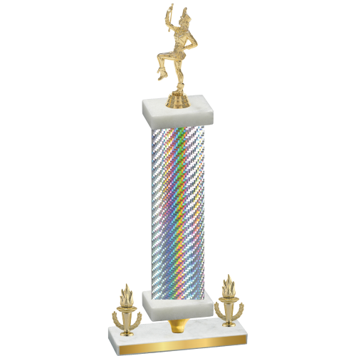 Premium Single Silver Carbon Fiber Victory Majorette Trophy