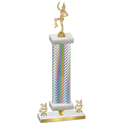 Premium Single Silver Carbon Fiber Year Majorette Trophy