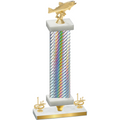 Premium Single Silver Carbon Fiber First Place Fishing Trophy