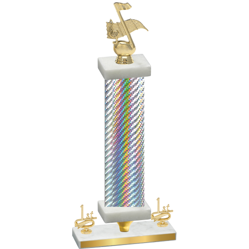 Premium Single Silver Carbon Fiber First Place Music Trophy