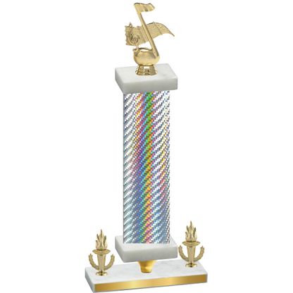 Premium Single Silver Carbon Fiber Victory Music Trophy