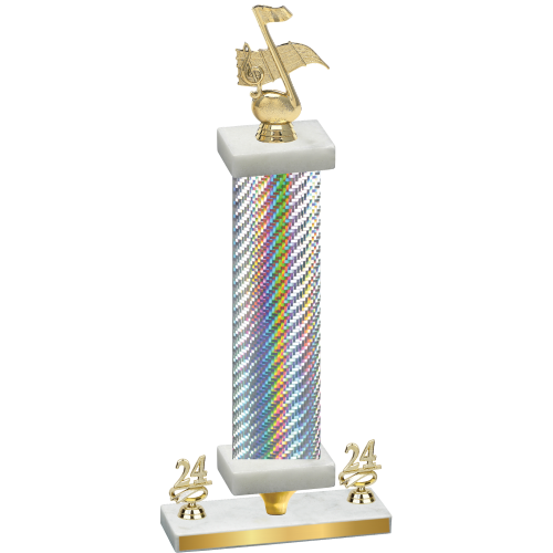 Premium Single Silver Carbon Fiber Year Music Trophy