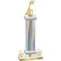 Premium Single Silver Carbon Fiber Second Place Golf Trophy