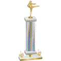Premium Single Silver Carbon Fiber First Place Karate Trophy