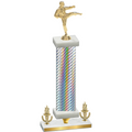 Premium Single Silver Carbon Fiber Victory Karate Trophy
