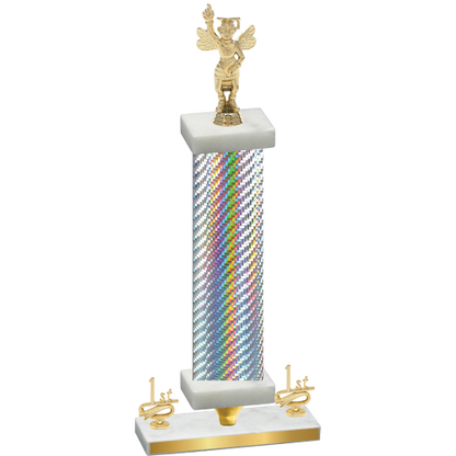 Premium Single Silver Carbon Fiber First Place Academics Trophy