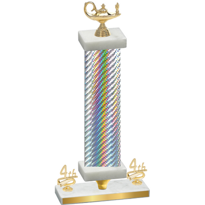 Premium Single Silver Carbon Fiber Fourth Place Academics Trophy