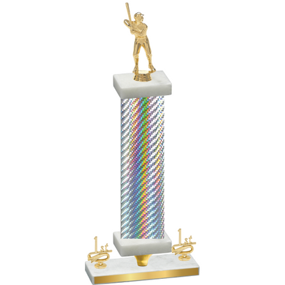 Premium Single Silver Carbon Fiber First Place Baseball Trophy