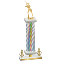 Premium Single Silver Carbon Fiber Victory Softball Trophy