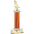 Premium Single Orange Carbon Fiber Second Place Football Trophy