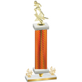 Premium Single Orange Carbon Fiber Fourth Place Football Trophy
