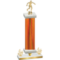 Premium Single Orange Carbon Fiber Fourth Place Soccer Trophy