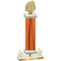 Premium Single Orange Carbon Fiber Fourth Place Soccer Trophy