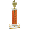 Premium Single Orange Carbon Fiber Second Place Rugby Trophy