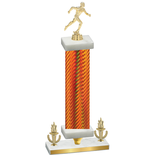 Premium Single Orange Carbon Fiber Victory Running Trophy