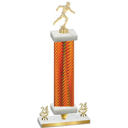 Premium Single Orange Carbon Fiber Year Running Trophy