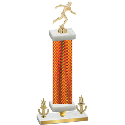 Premium Single Orange Carbon Fiber Victory Running Trophy