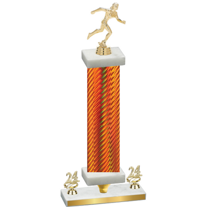 Premium Single Orange Carbon Fiber Year Running Trophy