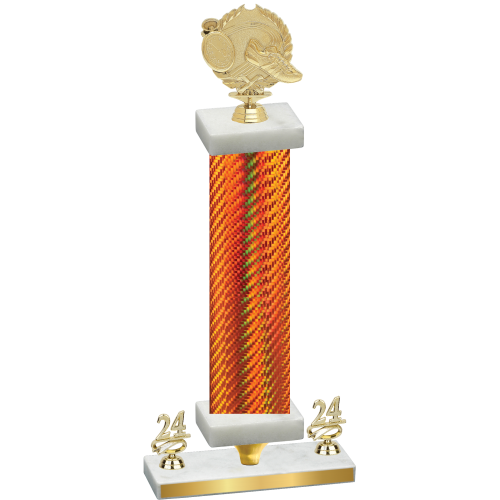Premium Single Orange Carbon Fiber Year Running Trophy