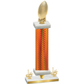 Premium Single Orange Carbon Fiber First Place Football Trophy
