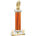 Premium Single Orange Carbon Fiber Third Place Football Trophy