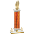 Premium Single Orange Carbon Fiber Fourth Place Football Trophy
