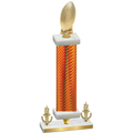 Premium Single Orange Carbon Fiber Victory Football Trophy