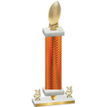 Premium Single Orange Carbon Fiber Year Football Trophy